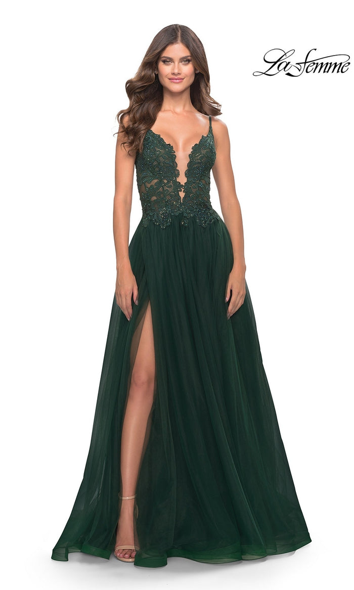 Dark Emerald La Femme 31507 Formal Prom Dress