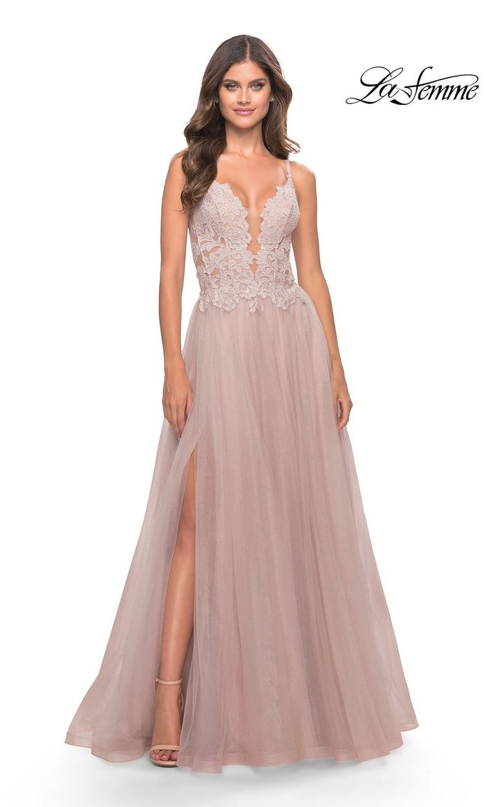 Dusty Mauve La Femme 31507 Formal Prom Dress