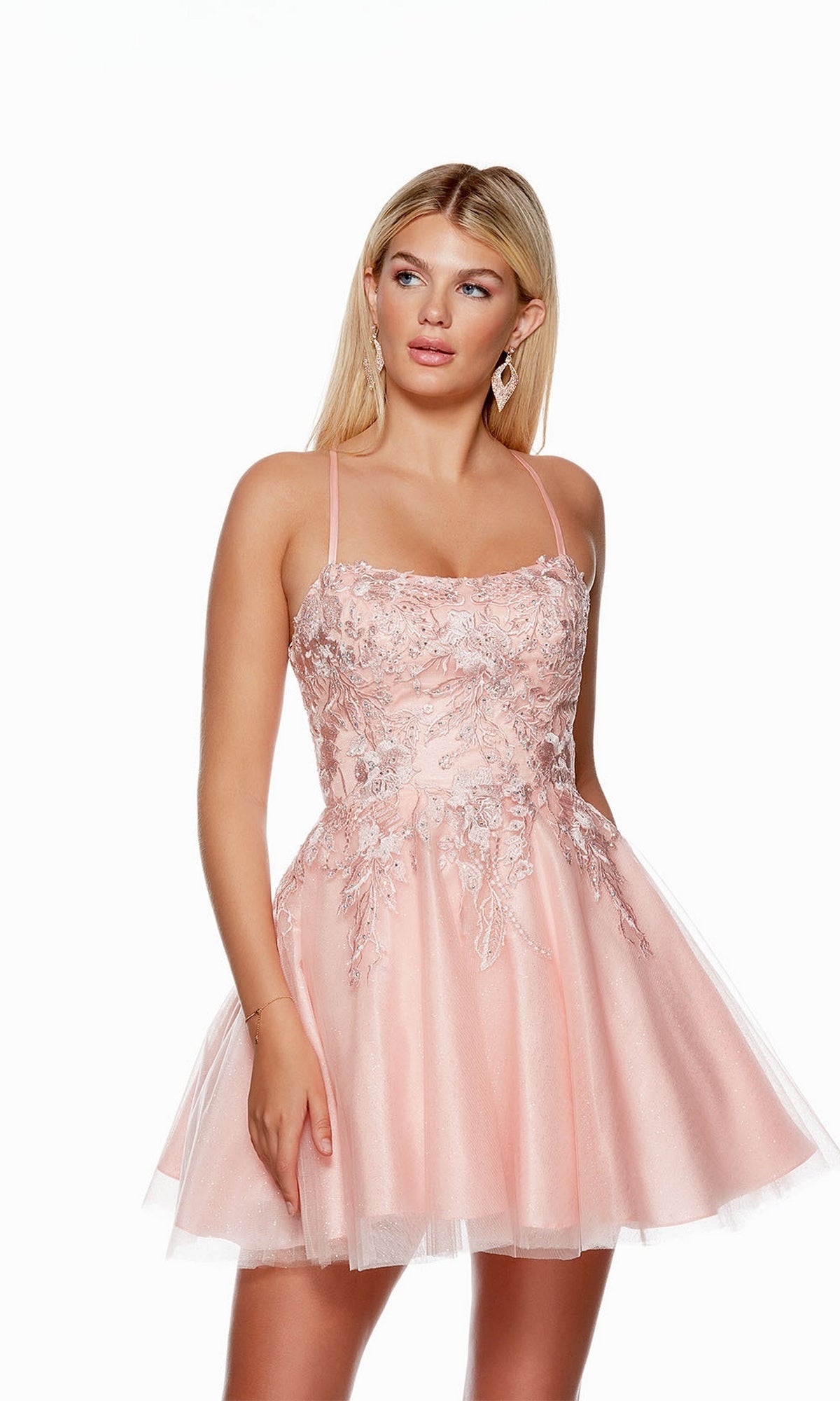 Blush Short Dress By Alyce For Homecoming 3152