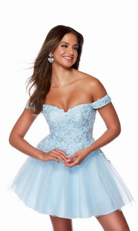  Off-Shoulder Babydoll Homecoming Dress 3156