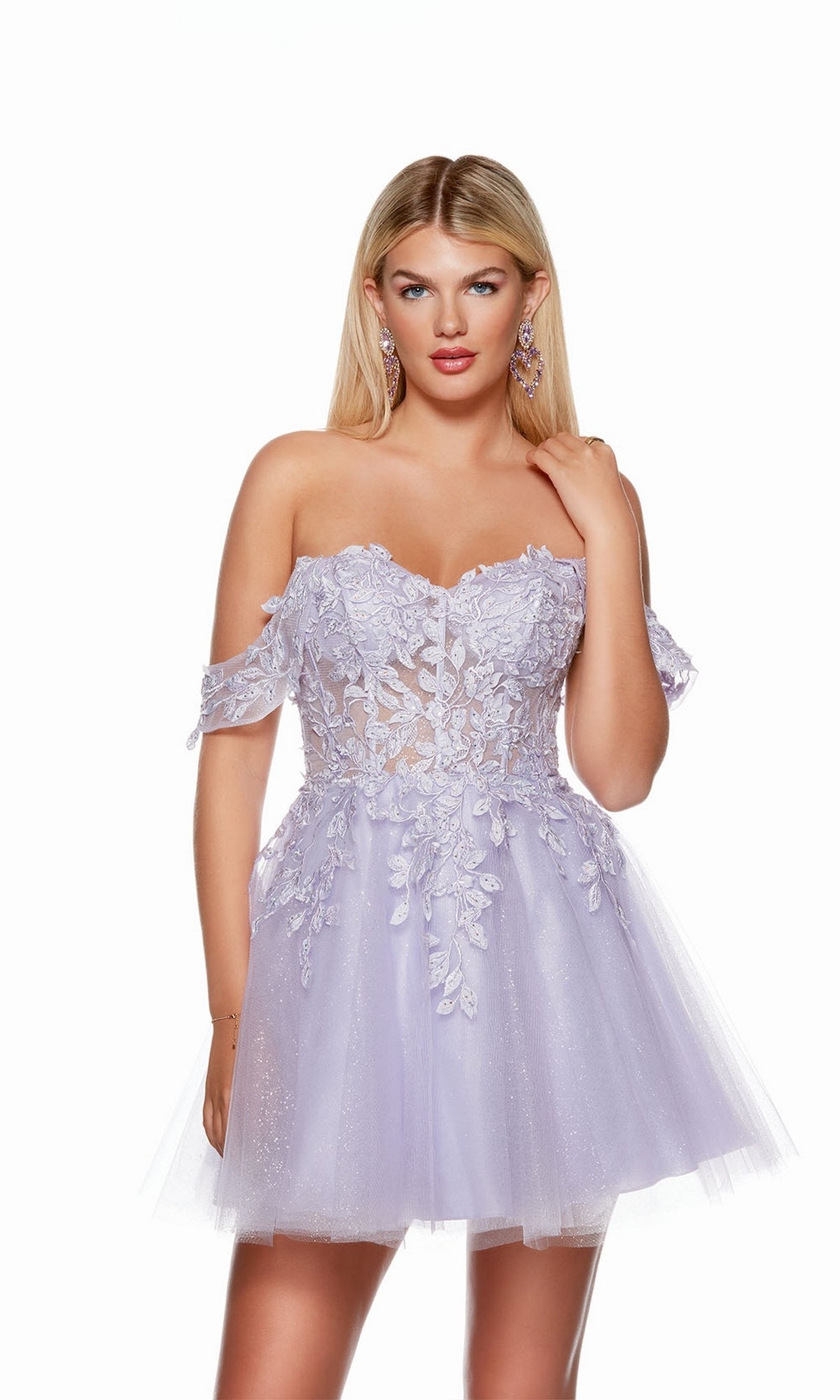 Lilac Short Dress By Alyce For Homecoming 3159