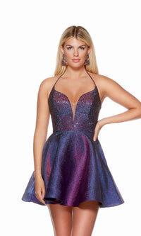 Blueberry Short Dress By Alyce For Homecoming 3166