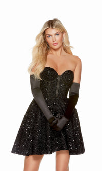 Black Short Dress By Alyce For Homecoming 3175