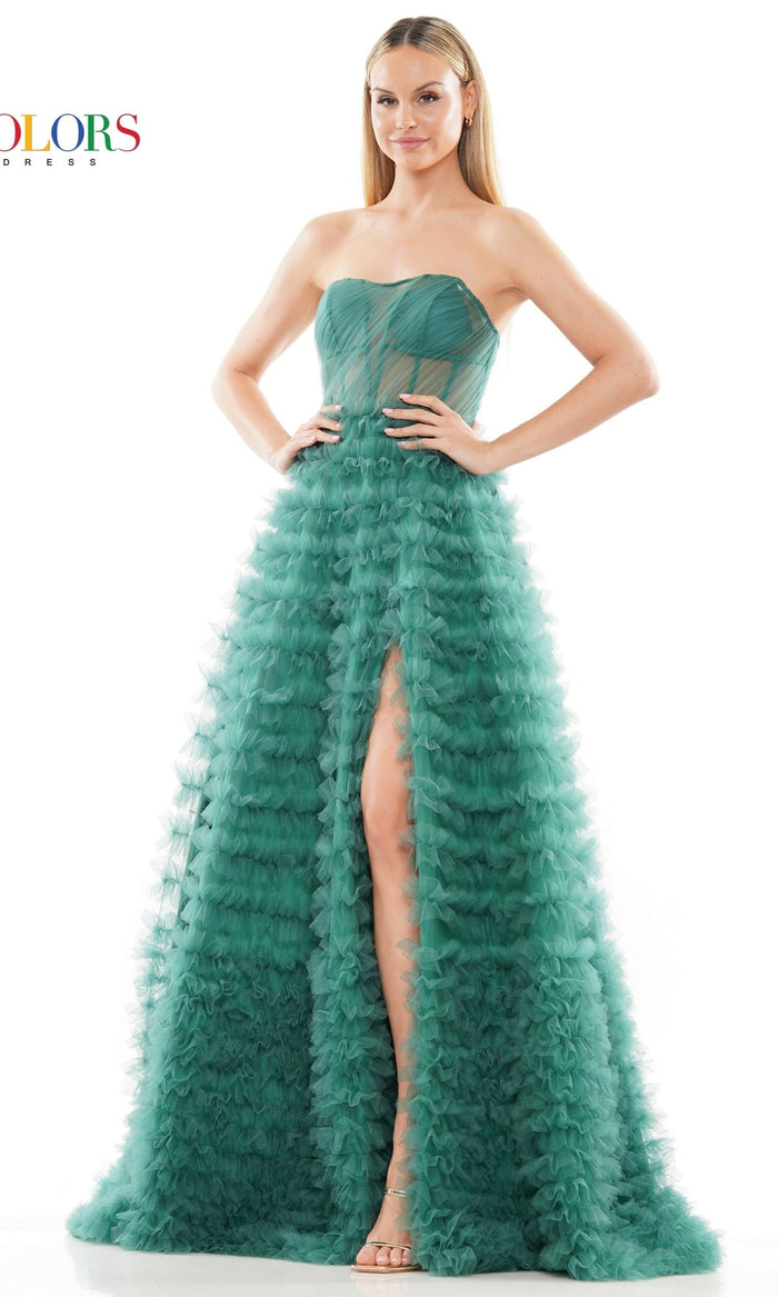 Deep Green Colors Dress 3184 Formal Prom Dress