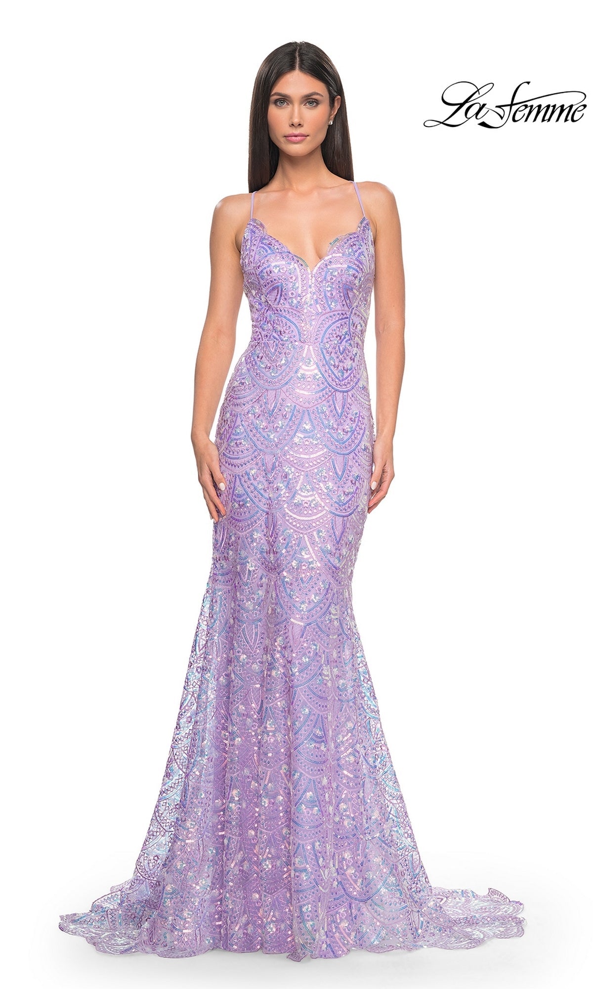 Light Periwinkle La Femme 31865 Formal Prom Dress