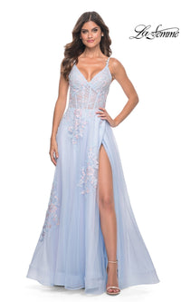 Light Blue La Femme 31939 Formal Prom Dress
