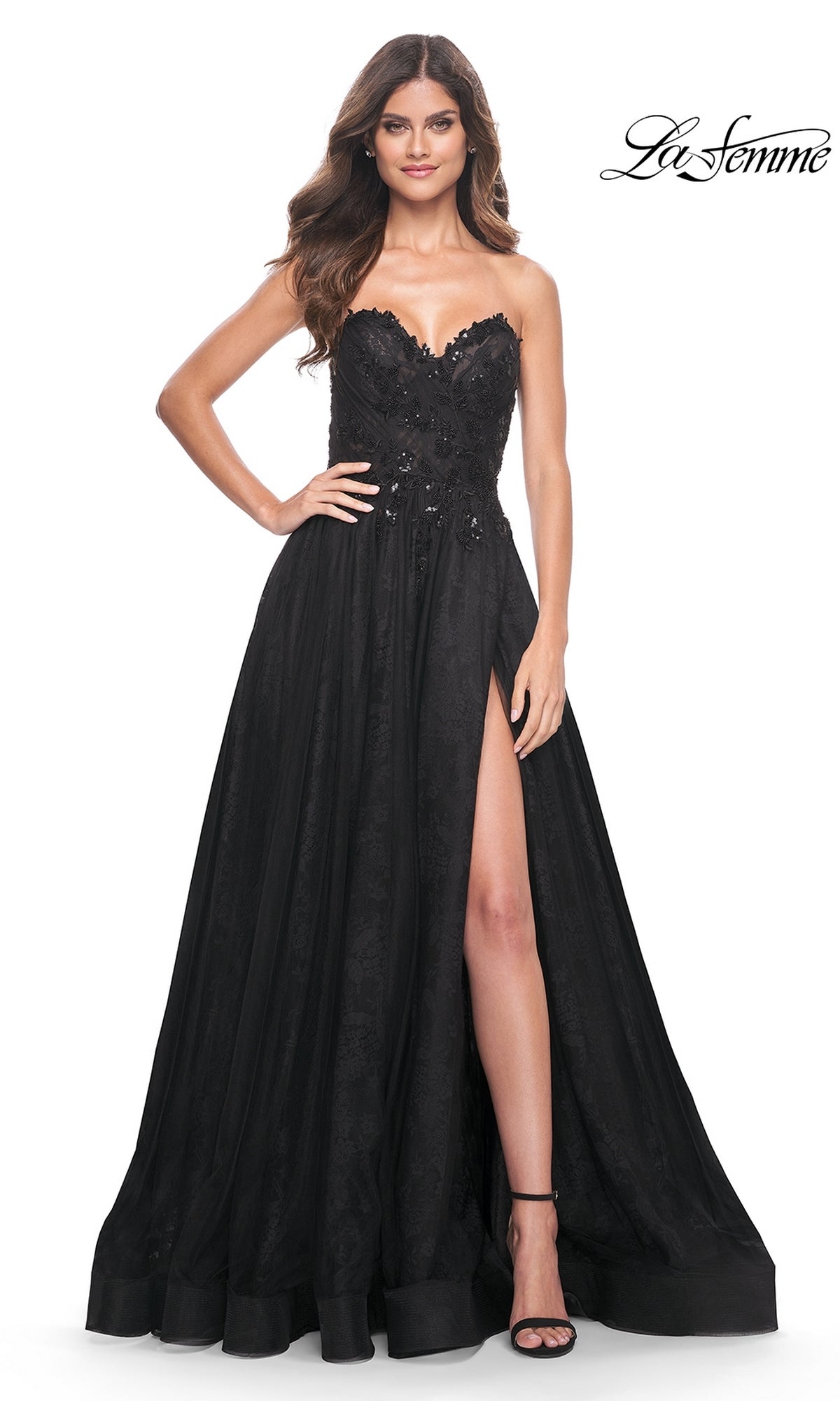 prom dress to impress Strapless Long Corset with Lace-Up Back Navy Blue / 2 this long prom dress is dazzling. how do you become a