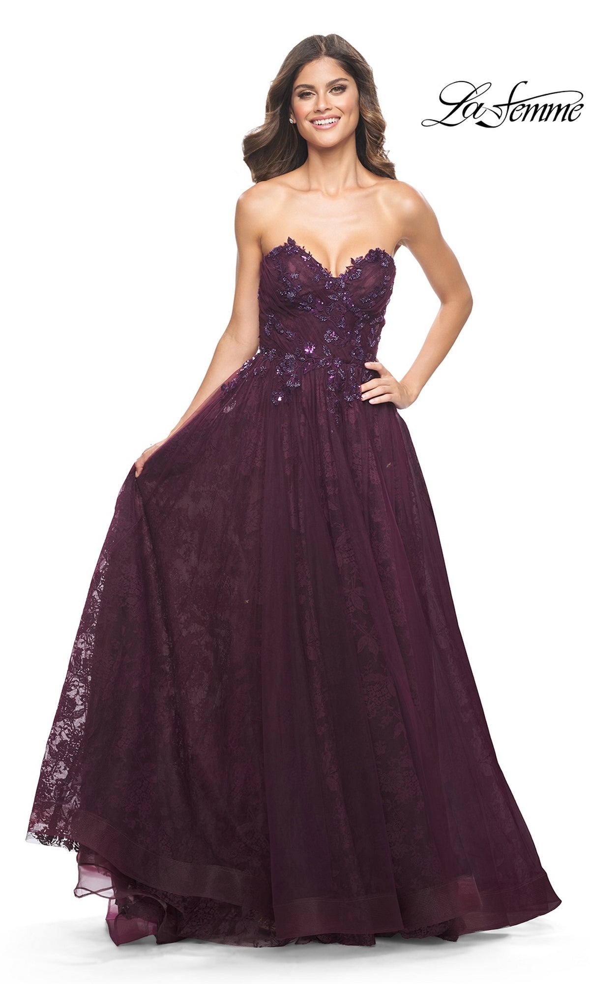 La Femme Dress 31954 - Dark Berry La Femme Dress 31954 - Dark Berry
