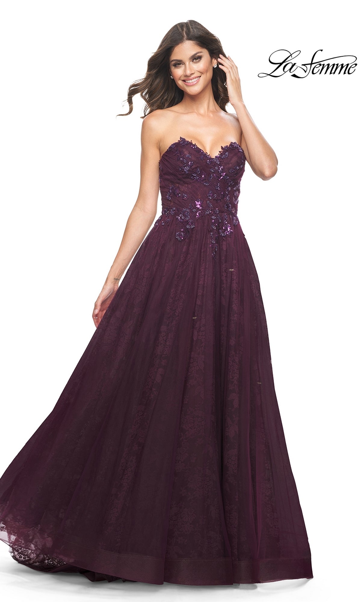 La Femme Dress 31954 - Dark Berry La Femme Dress 31954 - Dark Berry