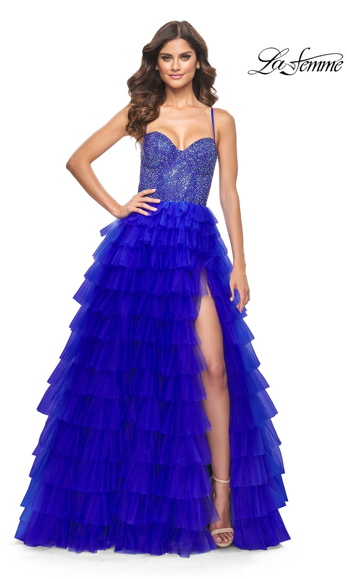 La Femme Dress 32002 Formal Prom Dress Royal Blue / 6 La Femme Dress 32002 Formal Prom Dress Royal Blue / 6