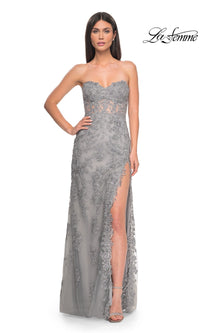 Silver La Femme 32013 Formal Prom Dress