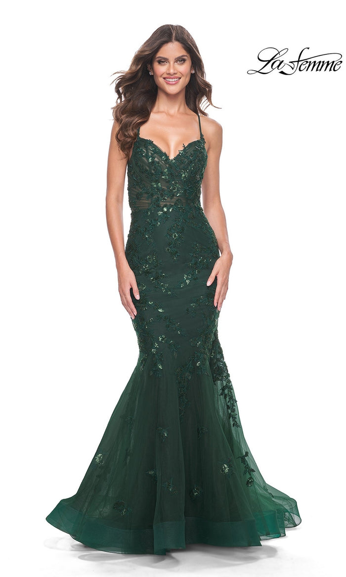Dark Emerald La Femme 32033 Formal Prom Dress