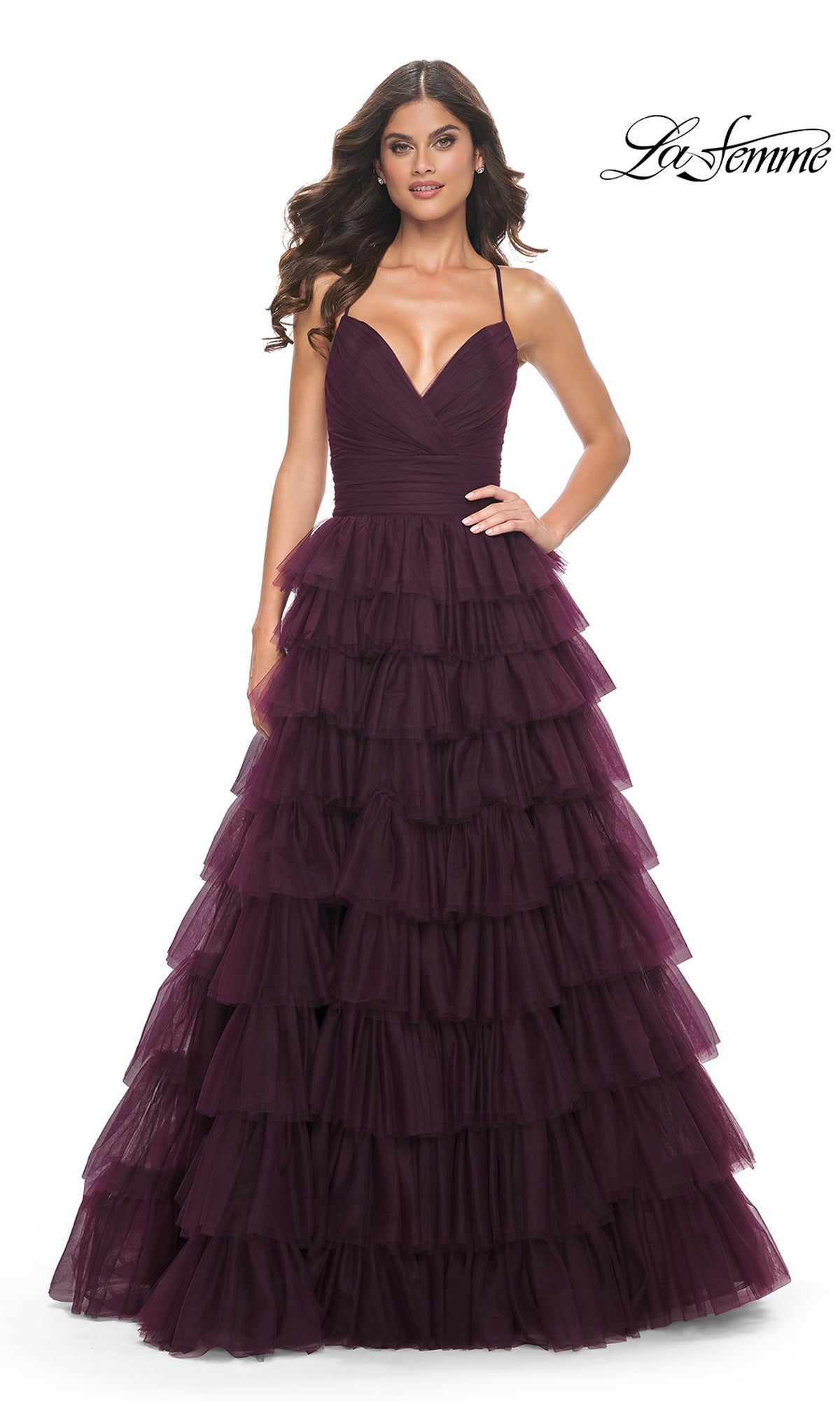 Dark Berry La Femme 32086 Formal Prom Dress