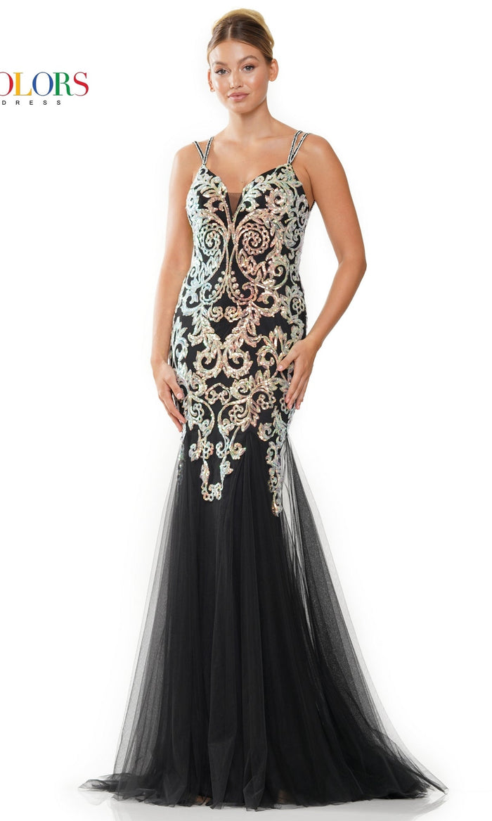 Black Colors Dress Long Prom Dress 3208