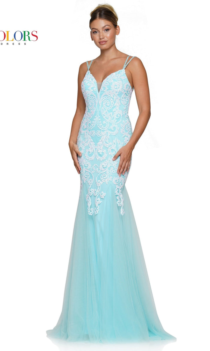 Tiffany Blue Colors Dress Long Prom Dress 3208