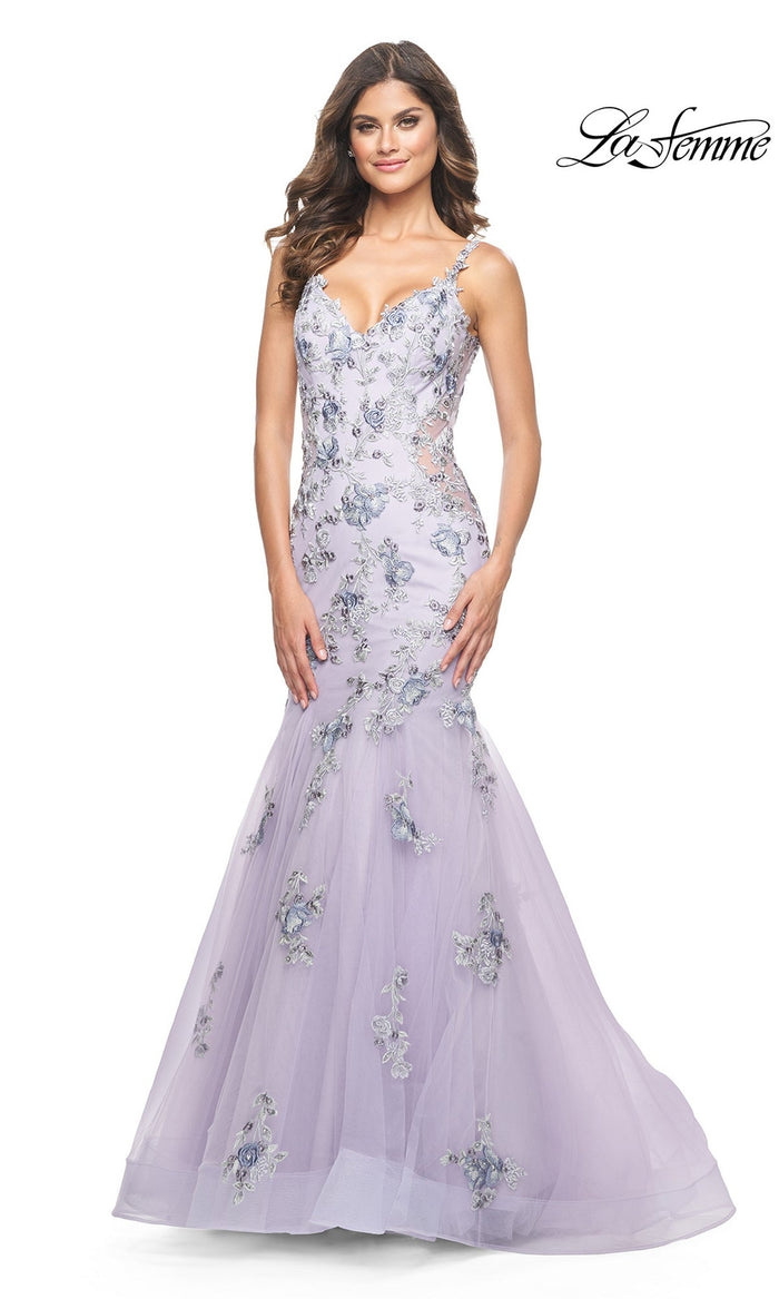 Lavender Gray La Femme 32091 Formal Prom Dress