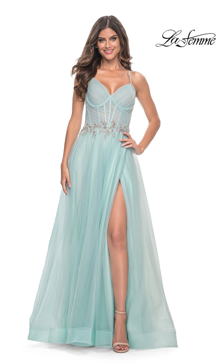 Light Blue La Femme 32117 Formal Prom Dress