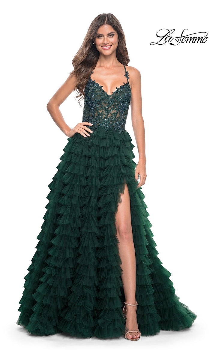 Dark Emerald La Femme 32128 Formal Prom Dress