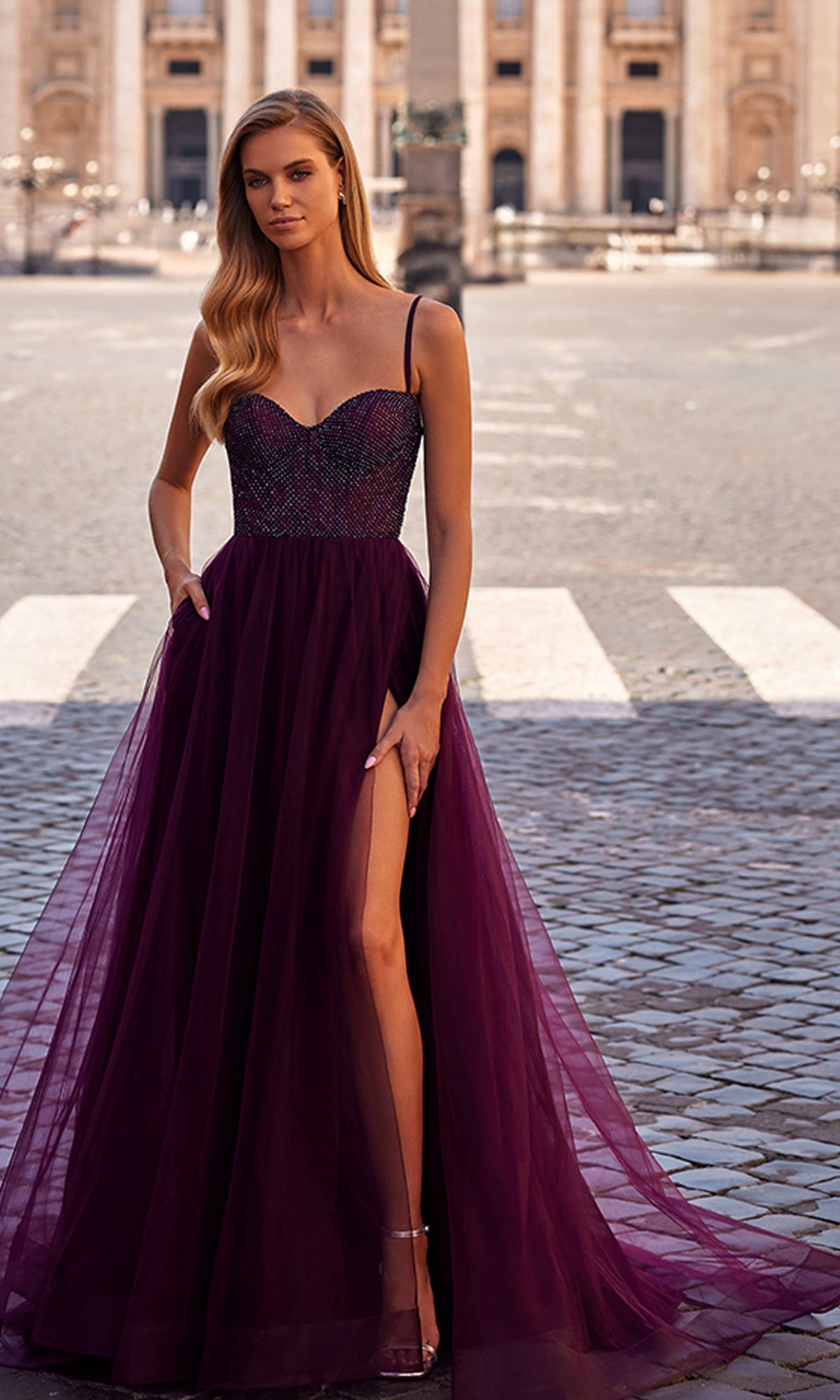 La Femme Dress 32135 - Dark Berry La Femme Dress 32135 - Dark Berry