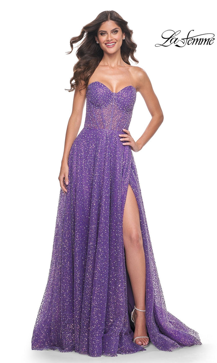 Purple La Femme 32136 Formal Prom Dress