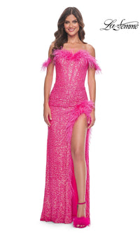 Neon Pink La Femme 32150 Formal Prom Dress