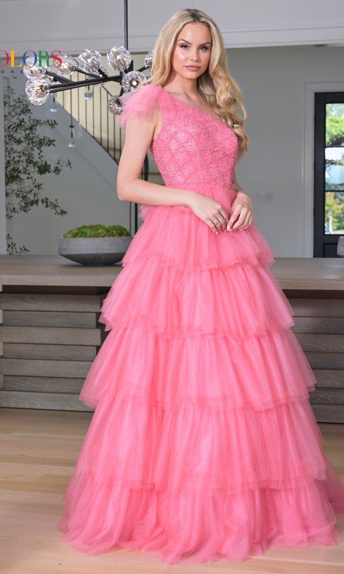 Coral Pink Colors Dress 3218 Formal Prom Dress