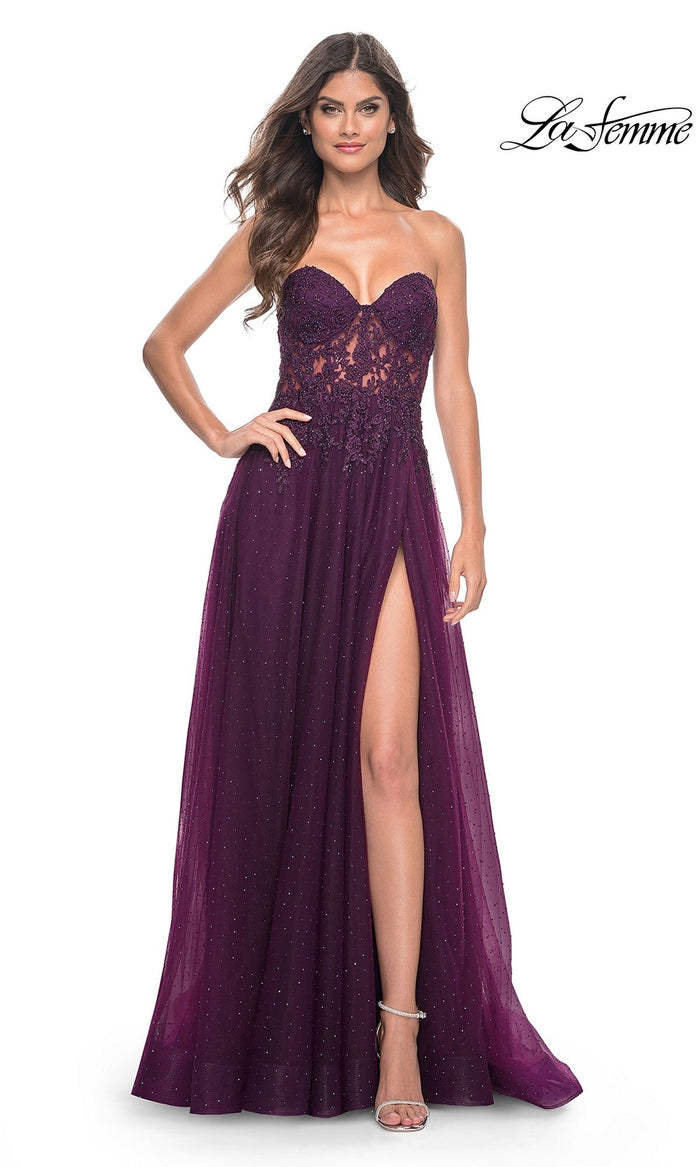 Dark Berry La Femme 32253 Formal Prom Dress