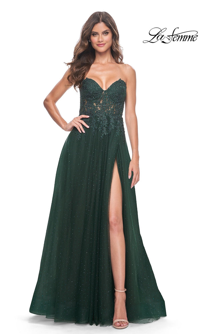 Dark Emerald La Femme 32253 Formal Prom Dress
