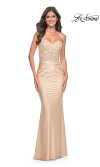 Light Gold La Femme 32254 Formal Prom Dress