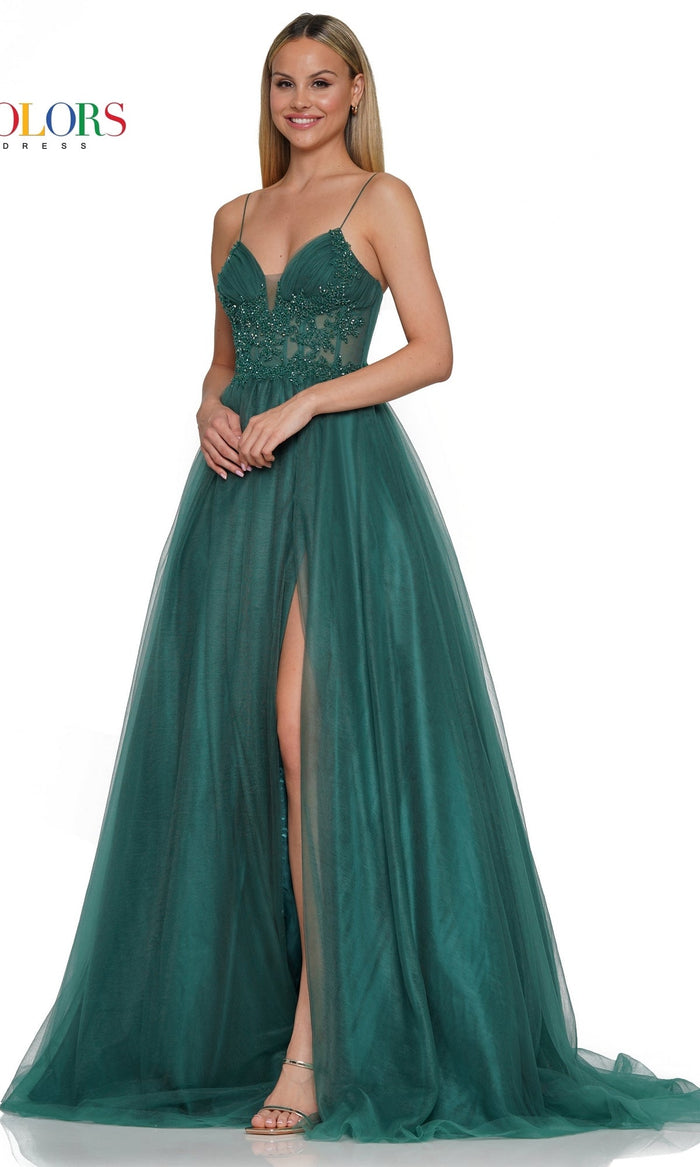 Deep Green Colors Dress 3227 Formal Prom Dress