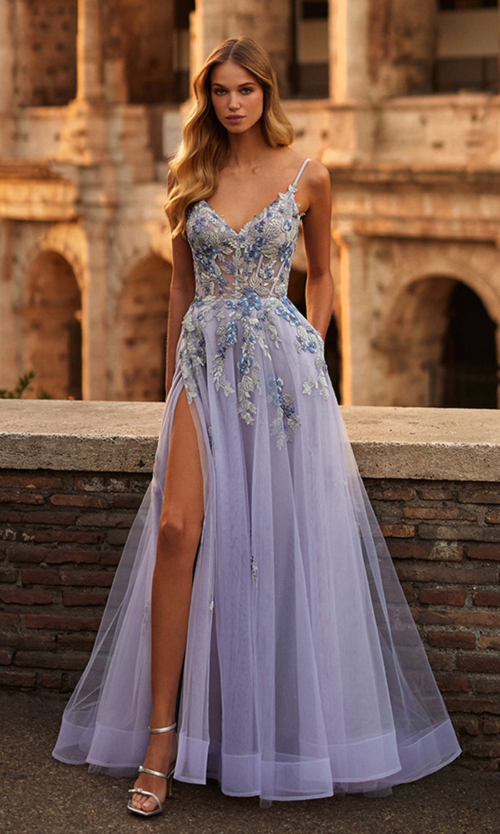 Lavender/Gray La Femme 32288 Formal Prom Dress