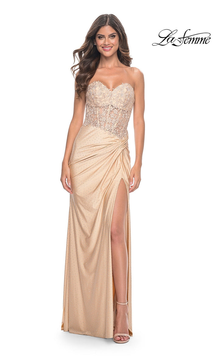 Light Gold La Femme 32301 Formal Prom Dress