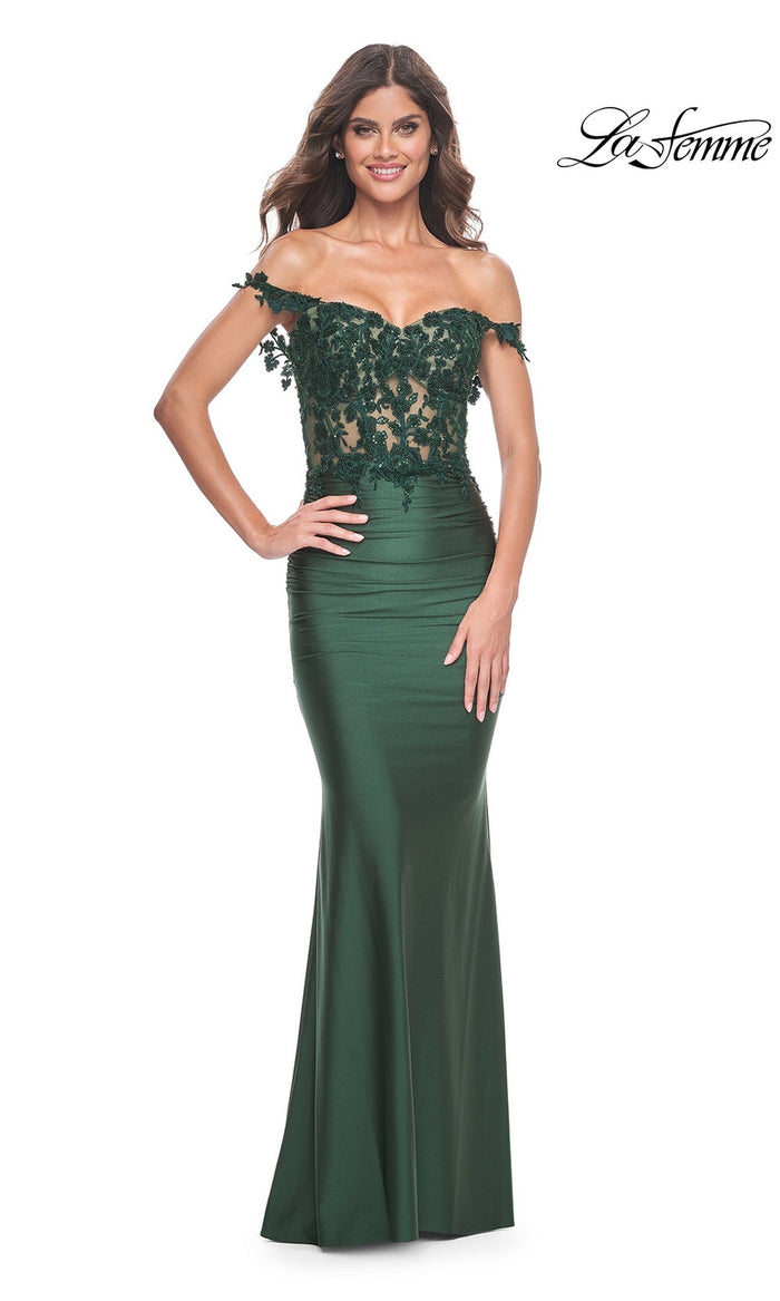 Dark Emerald La Femme 32302 Formal Prom Dress