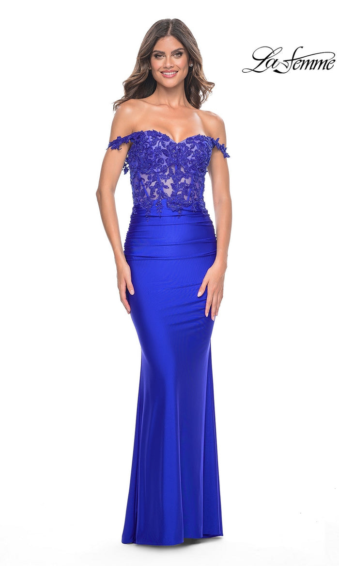Royal Blue La Femme 32302 Formal Prom Dress