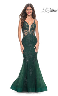 Dark Emerald La Femme 32305 Formal Prom Dress