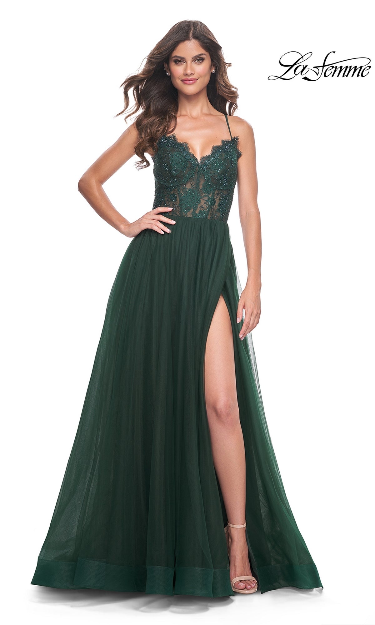 Dark Emerald La Femme 32306 Formal Prom Dress
