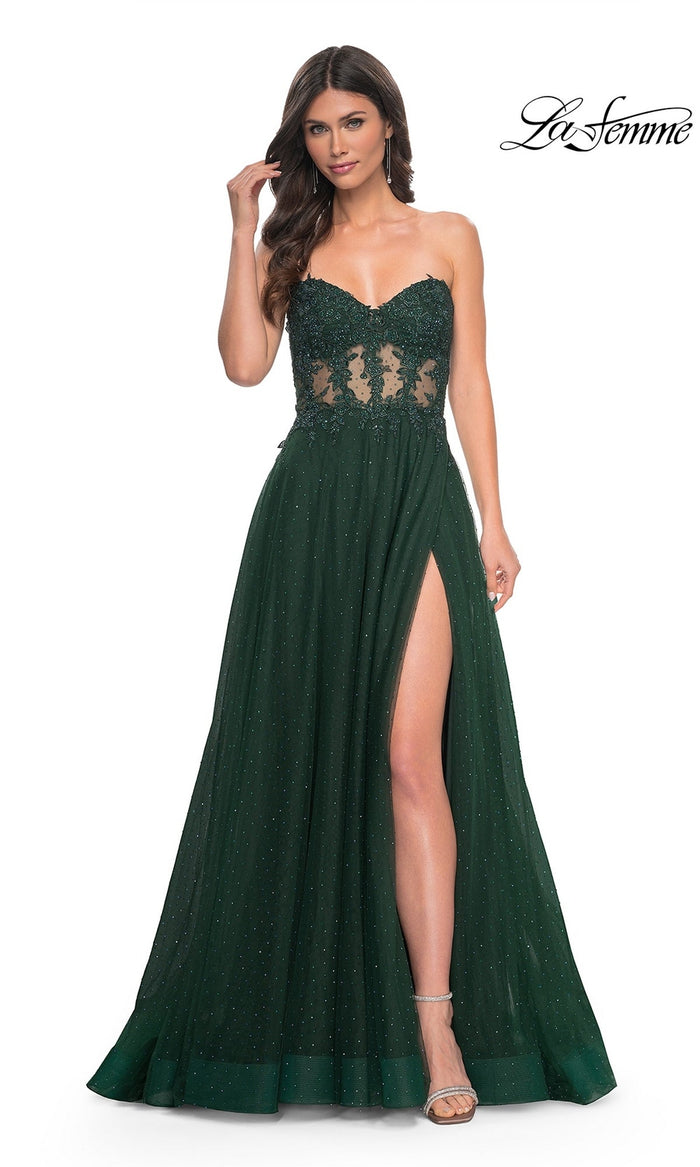 Dark Emerald La Femme 32313 Formal Prom Dress