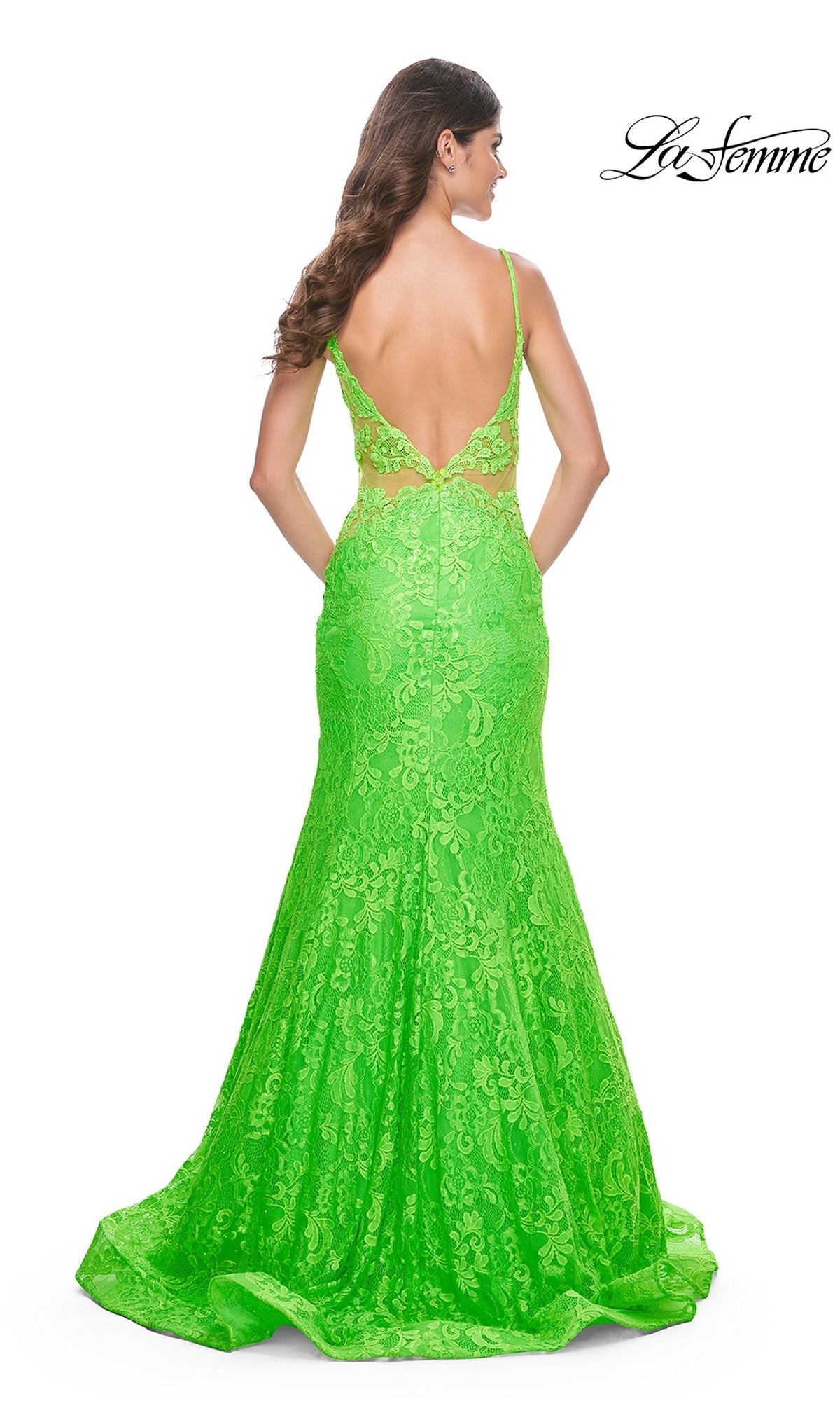 La Femme Dress 32314 - Bright Green La Femme Dress 32314 - Bright Green