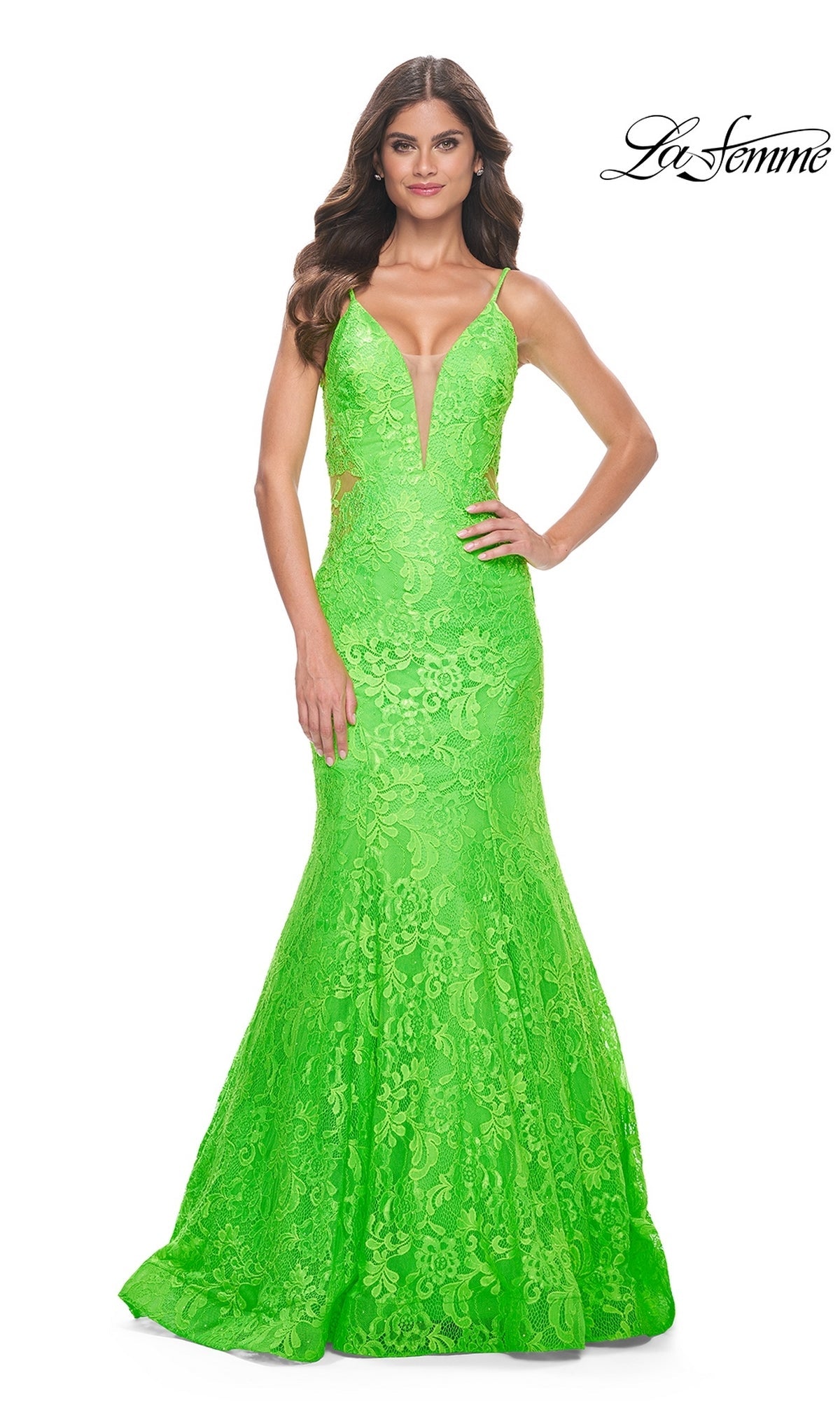 La Femme Dress 32314 - Bright Green La Femme Dress 32314 - Bright Green