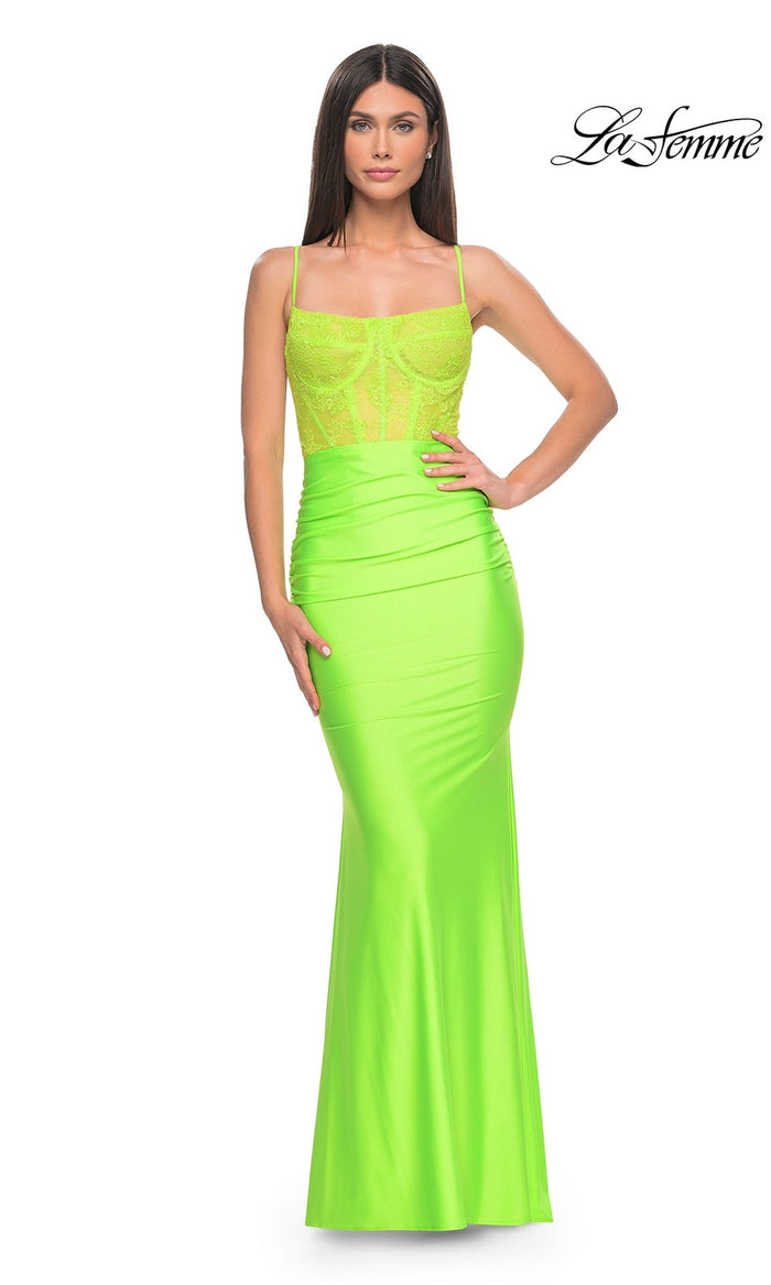 Bright Green La Femme 32322 Formal Prom Dress