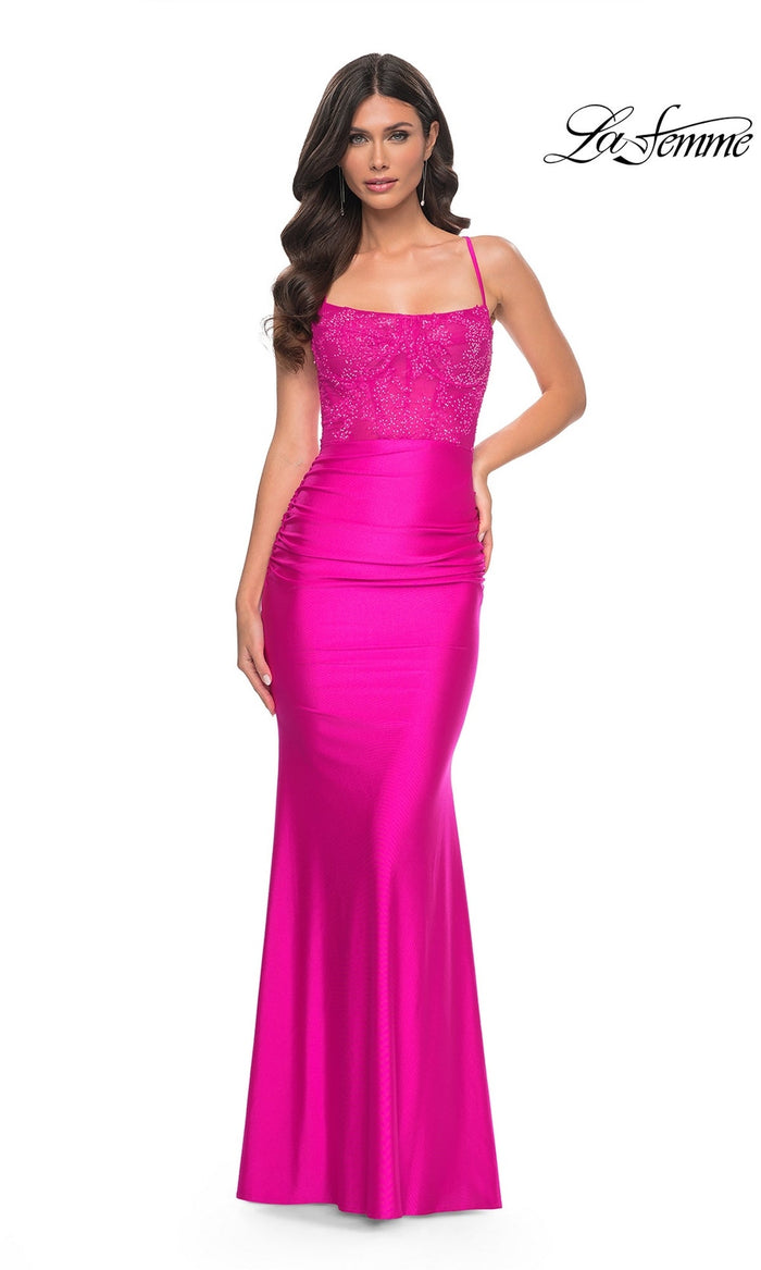 Hot Fuchsia La Femme 32322 Formal Prom Dress