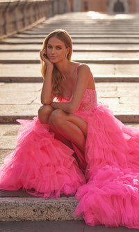 Neon Pink La Femme 32335 Formal Prom Dress