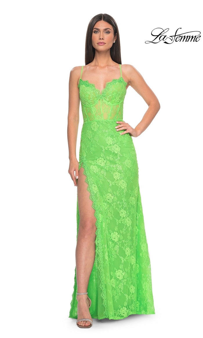 Bright Green La Femme 32441 Formal Prom Dress