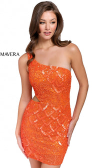 Orange Short Homecoming Dress by Primavera 3504B