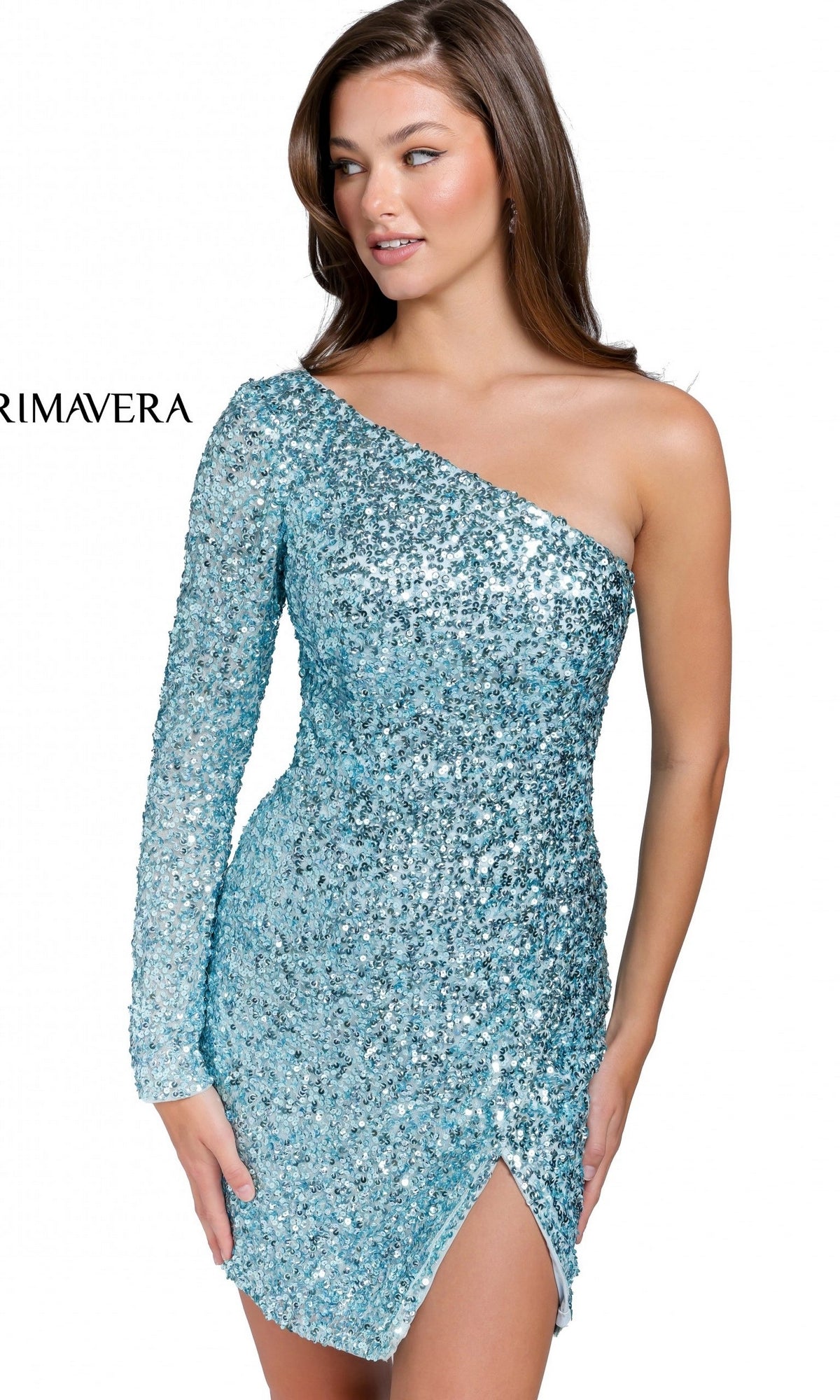 Short Homecoming Dress by Primavera 3860 Light Blue / 2 Short Homecoming Dress by Primavera 3860 Light Blue / 2