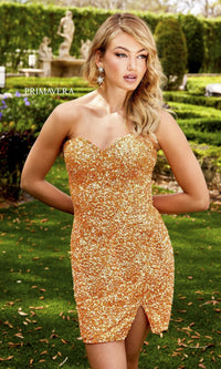 Orange Short Homecoming Dress by Primavera 3899