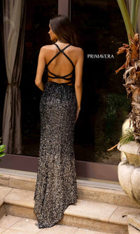  Strappy Ombre Long Sequin Formal Dress 3922