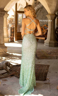  Strappy Ombre Long Sequin Formal Dress 3922