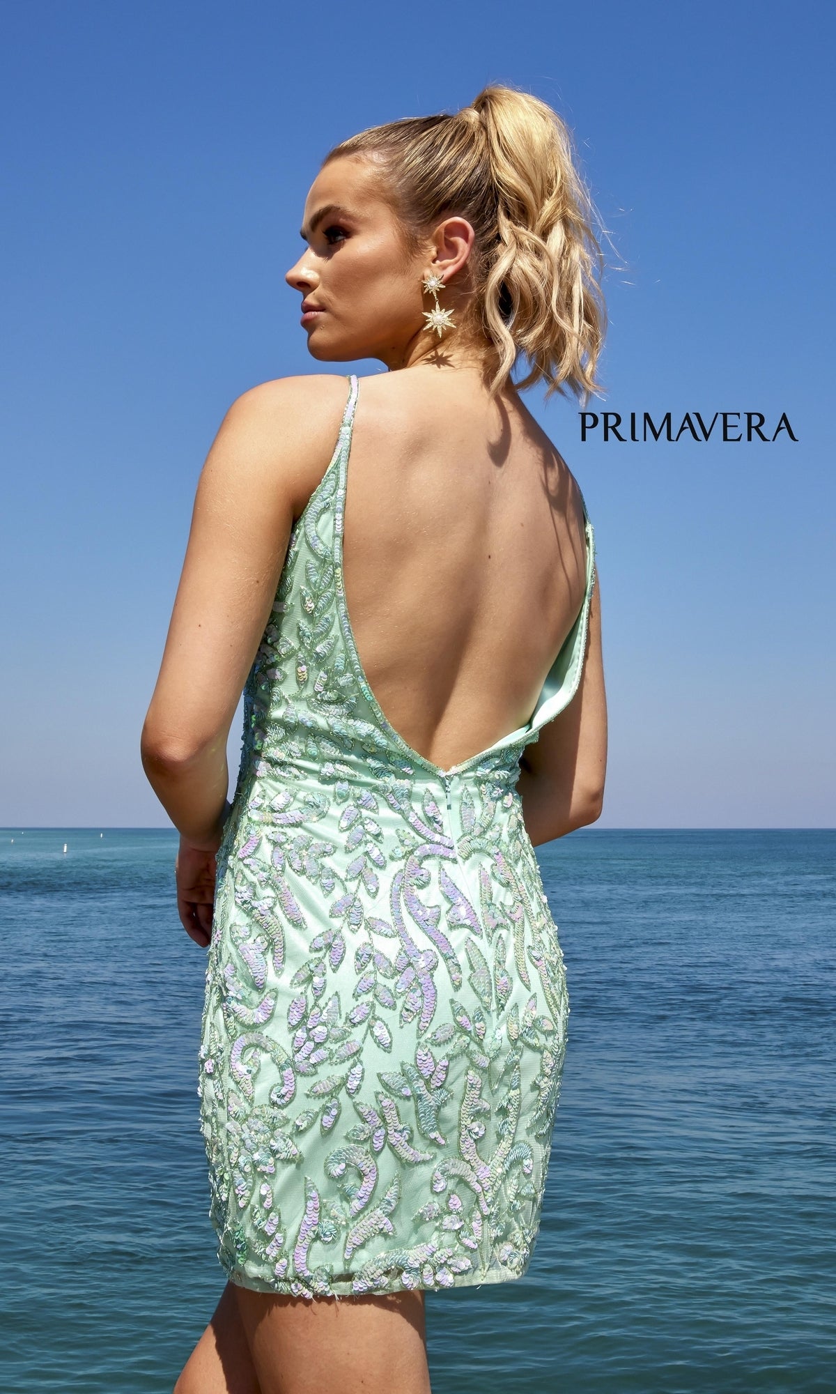 Short Homecoming Dress by Primavera 4013 Mint / 4 Short Homecoming Dress by Primavera 4013 Mint / 4