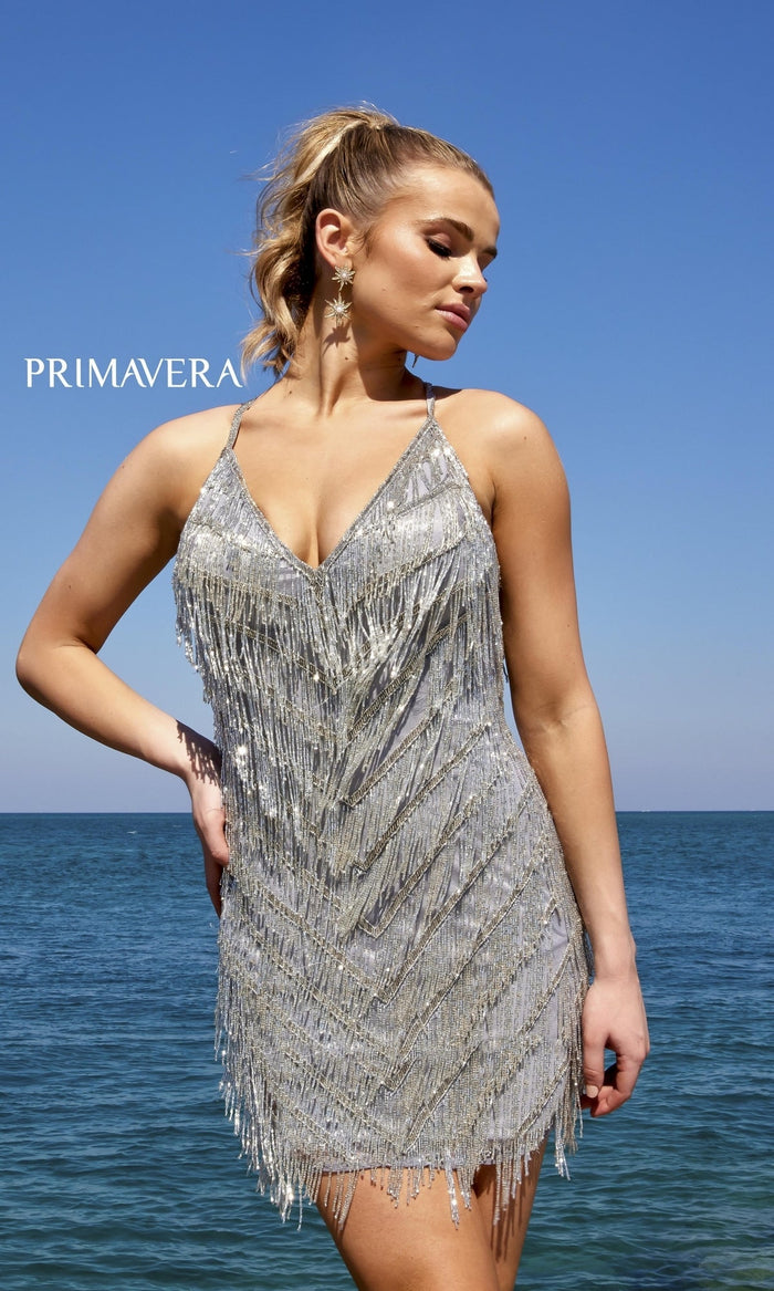 Platinum Short Homecoming Dress by Primavera 4019